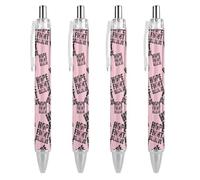 Lrtyuasq Hope Fight Believe - Breast Cancer Retractable Ballpoint Pen 0.5mm Roller Black Inks for Men Women Diary Pens