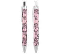 Lrtyuasq Hope Fight Believe - Breast Cancer Retractable Ballpoint Pen 0.5mm Roller Black Inks for Men Women Diary Pens