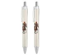 Lrtyuasq Jockeys Racing Horses Funny Ballpoint Pen Retractable Liquid Rolling Ball Pens Custom Gifts for Men Women Office Work