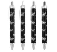 Lrtyuasq Luna Moth Retractable Ballpoint Pen 0.5mm Roller Black Inks for Men Women Diary Pens