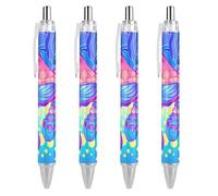 Lrtyuasq Magic Mushrooms Psychedelic Hallucination Print Ballpoint Pens for Women Men 0.5 Mm Fine Retractable Ball Point Pen