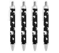 Lrtyuasq New Zealand Kiwi Fern Black Retractable Ballpoint Pen 0.5mm Fine Point Work Pen Quick Dry Smooth Write Pens