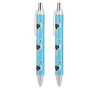 Lrtyuasq Ostrich Bird Print Retractable Ballpoint Pen Blue Ink Ball Point Pen for Office Home