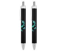 Lrtyuasq Ovarian Cancer Awarenes Butterflies Roller Pens Black Ballpoint Pens Retractable Journaling Pen Work Pens for Office Supplies