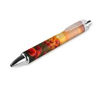 Lrtyuasq Poppy Field at Sunset Roller Pens Black Ballpoint Pens Retractable Journaling Pen Work Pens for Office Supplies