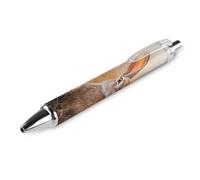 Lrtyuasq Prairies Hare Rabbits Black Retractable Ballpoint Pen 0.5mm Fine Point Work Pen Quick Dry Smooth Write Pens