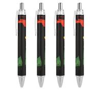 Lrtyuasq Rastafarian Flag Lion Silhouette Black Retractable Ballpoint Pen 0.5mm Fine Point Work Pen Quick Dry Smooth Write Pens