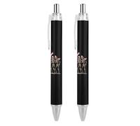 Lrtyuasq Ribbon Breast Cancer Awareness Skeleton Roller Pens Black Ballpoint Pens Retractable Journaling Pen Work Pens for Office Supplies