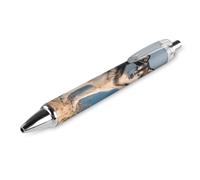 Lrtyuasq Siberian Husky Dog in Winter Funny Ballpoint Pen Retractable Liquid Rolling Ball Pens Custom Gifts for Men Women Office Work
