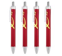 Lrtyuasq Soviet Union Flag Retractable Ballpoint Pen 0.5 Fine Point Flexible Round Barrel for Writing Comfort