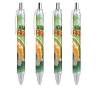 Lrtyuasq Sushi Dill Pickles Print Retractable Ballpoint Pen Blue Ink Ball Point Pen for Office Home