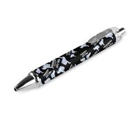 Lrtyuasq This Guy Loves Swimming Black Retractable Ballpoint Pen 0.5mm Fine Point Work Pen Quick Dry Smooth Write Pens