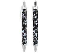 Lrtyuasq This Guy Loves Swimming Black Retractable Ballpoint Pen 0.5mm Fine Point Work Pen Quick Dry Smooth Write Pens