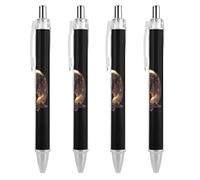 Lrtyuasq Total Solar Eclipse Retractable Ballpoint Pen 0.5 Fine Point Flexible Round Barrel for Writing Comfort