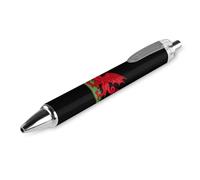 Lrtyuasq Welsh Dragon Flag Funny Retractable Ballpoint Pen 0.5mm Ball Point Pens Work Pens Gifts for Officer Unisex