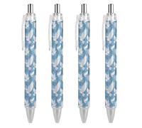 Lrtyuasq White Dove Funny Ballpoint Pen Retractable Liquid Rolling Ball Pens Custom Gifts for Men Women Office Work