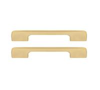 LRTYZBD 2 Pieces Brushed Brass Pulls Square Furniture Handle, Kitchen Cabinet Door Handles and Knobs Brass Material, Bedroom Furniture Drawer Hardware Accessories-Hole Distance 160mm