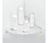 LRTYZBD Bathroom Corner Shower Shelves Floating Shelves Marble Brass Shampoo Shower Gel Organizer Wall Shelf Kitchen Shelves Condiment Bottles Holde Shelf-Stile 1