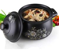 LRTYZBD Casserole Clay Pot Ceramic Cooking Pot High Temperature Ceramics Casserole Soup Pot Large Capacity, Stew Pot With Lid -8 L