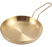 LRTYZBD Dinner Plates Stainless Steel Frying Pan Golden Steak Frying Pan Pot -Gold