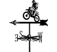 LRTYZBD Weather Vane for Roof Mount Cycling Motorcyclist Decoration Wind Vane Wrought Iron Look Weathercock Measuring Tools Easy Use and Install,Motorbike-Motorcyclist