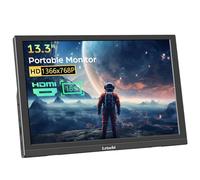 Lrtzcbi Portable Monitor 13.3 Inch, HD 1366x768P LED Display Small HDMI Monitor, Built-in Speaker and Dual HDMI Port, External Display for Laptop/PC/Switch/PS3/4/Raspberry Pi