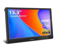 Lrtzcbi Portable Monitor 13.3 inch, HD 1366x768P LED Screen Small HDMI Display Built-in Speaker and HDMI VGA Port, Portable Monitor for Laptop PC Mac Xbox PS4/5 Computer
