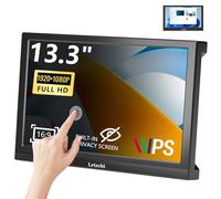 Lrtzcbi Portable Monitor Touchscreen 13.3 Inch 1920 x 1080P FHD IPS Built-in Privacy Screen with HDMI, Portable Monitor for Laptop/PC/Switch/PS/Xbox/Raspberry Pi