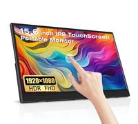 Lrtzcbi Portable Monitor Touchscreen 15.6" HDR 1080P Touch Screen with HDMI USB C Port, Ultra-Thin External Laptop Monitor for Laptop PC Phone Raspberry pi PS4/5, Gaming