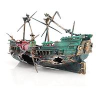 Lrtzizy Aquarium Shipwreck Decor Boat Plastic Set Resin Ship Fish Tank Ornaments for Aquarium Decor Accessories