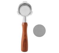 Lrtzizy Coffee Machine Handle Portafilter 54mm Stainless Steel Coffee Extraction Accessories Solid Wood Handle for Series Machines Portafilter with Filter Basket （Wood + Metal）