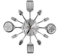 Lrtzizy Kitchen Wall Clocks with Spoons and Forks, Decor and Gifts,Wall Clock Tableware Wall Clock