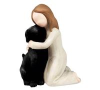 Lrtzizy Love My Dog Figurine Statue - Angel Friendship Remembrance Gift - Sculpted Hand-Painted Figure for Dog Lovers - Black, Easy to Use