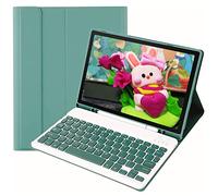 Lrufodya Galaxy Tab S6 Lite Case with Backlit Bluetooth Keyboard, Detachable Candy-Colored TPU Cover & S Pen Holder - Lightweight Protection for 2020/2022/2024 SM-P610 / P613 / P620 (Deep Green)