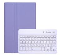 Lrufodya Keyboard Case for Samsung Galaxy Tab A7 Lite 8.7" 2021, Candy Colors Detachable Wireless Keyboard with Slim Cover for Model SM-T220 T225 T227 (Purple)