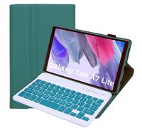 Lrufodya Keyboard Case for Samsung Galaxy Tab A7 Lite 8.7" 2021, Candy Colors Detachable Wireless Keyboard with Slim Cover for Model SM-T220 T225 T227 (Deep Green)