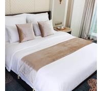 LRUPVEG Bed Runner For Foot Of Bed, European Style Precision Velvet Crown Hot Diamond Bed Flag Hotel Bedroom Bed End Scarf Towel Bed Cover(Beige,45 * 45cm pillowcases)