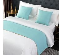 LRUPVEG Bed Runner, Twin, Queen, King, Modern Light Luxury Hotel Bed End Scarf For King Size Bed Solid Color Smooth Comfort Bed Runners & Scarves(Cyan,50 * 50cm(Pillow Case))