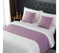 LRUPVEG Bed Runner, Twin, Queen, King, Modern Light Luxury Hotel Bed End Scarf For King Size Bed Solid Color Smooth Comfort Bed Runners & Scarves(A-Purple,50 * 210cm for 150cm Bed)