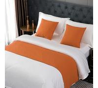 LRUPVEG Bed Runner, Twin, Queen, King, Modern Light Luxury Hotel Bed End Scarf For King Size Bed Solid Color Smooth Comfort Bed Runners & Scarves(Orange,50 * 50cm(Pillow Case))