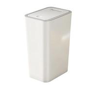 Lruvaqi Bathroom Bin with Lid | Slim Small Trash Can | 10L Compact P-lastic Rubbish Bin | Pushs-Button Small Waste Bins for Toilet, Bedroom, Offise, Kitchen