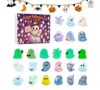 Lruvaqi Halloween Calendar, Glow in The Dark Ghost Figurines, Resin Haunted House Decorations for Women Men Children Kids Family