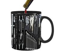 Lruvaqi Mechanician Mug - Funny Black Ceramic Mug for Coffee - Large Toolbox Coffee Cup Tea for Water, Whiskey, Soup, Juice, Wine