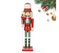Lruvaqi Nutcracker Christmas Ornaments,Seasonal Collectibles Crafts | Wooden Nutcracker Figurine | for Bedroom Living Room Fireplace Bookshelf Holiday Photo Props Home Car Interior