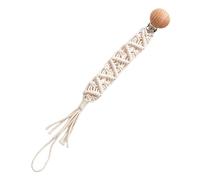 Lruvaqi Pacifier Holder Clip,Boho Paci Clip | Flexible Cotton Pacifier Holder, Boho Cotton Rope Wooden Clips, for Milk Bottle