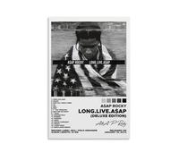 LRXDECOR Asap Rocky-Long Live Asap Poster, Hit Music Album Cover Canvas Poster Pop Star Portrait Aesthetic Wall Art Printing For Modern Home Bedroom Decor12x18inch(30x45cm) Unframe