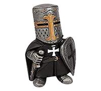 Lrxinki Knight Statue, Resin Gnome Guard Garden Sculpture, Medieval Armor Gothic Statue, Templar Figurine for Protecting Your Garden (H)