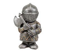 Lrxinki Knight Statue, Resin Medieval Knight Gnome Guard Gothic Garden Sculpture, Templar Figurine for Garden Protection