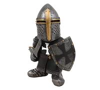 Lrxinki Knight Statues Ornaments, Resin Knight Gnome Guard Garden Sculpture, Medieval Knight Armor Gothic Statue, Templar Figurine for Protecting Your Garden (A)