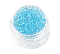 LRXIYODE 1 Box DIY Blue Crystal Glass Micro Beads for Nail Art Non Porous Durable Nail Beauty Accessories Lightweight Manicure Decor for Home and Professional Use